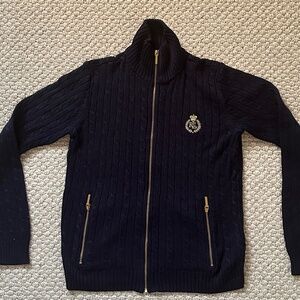 Navy cable knit cardigan Ralph Lauren